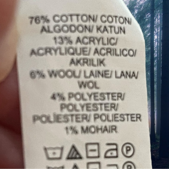 Lucky Brand Womens Waterfall Long Cardigan Cream Blue Cotton Wool Blend Size XS - Picture 15 of 15